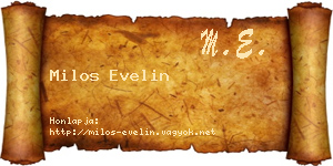 Milos Evelin névjegykártya